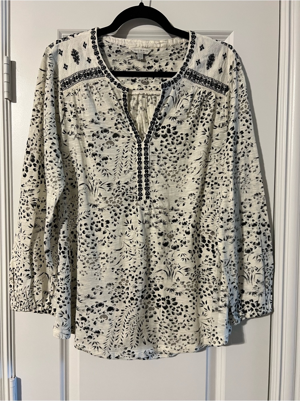 Black & White Embroidered Blouse